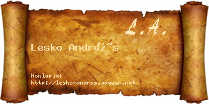 Lesko András névjegykártya